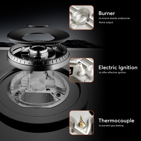 Empava 36" Black Natural Gas Cooktop & Reviews Wayfair